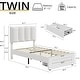 preview thumbnail 120 of 123, Javlergo Bed Frame with Storage Drawers Upholstered Platform Bed Frame with Adjustable Headboard