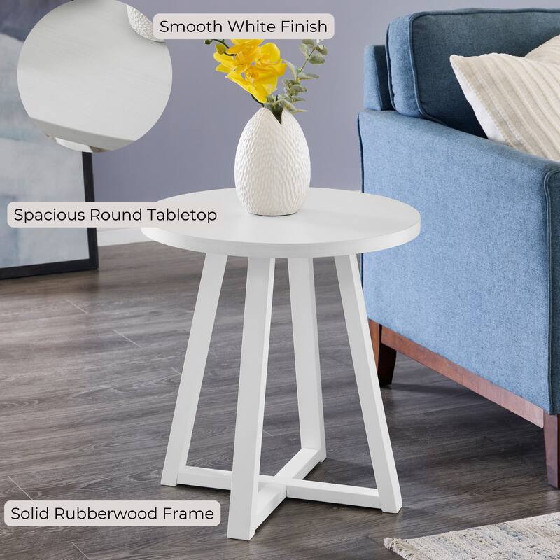 Roundhill Furniture Modern Harmony Wood Round End Table