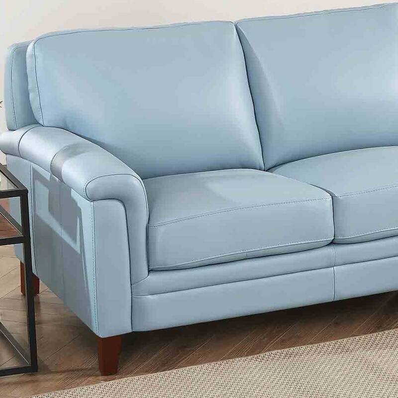 Hydeline Westcott Top Grain Leather Loveseat with Memory Foam and Springs