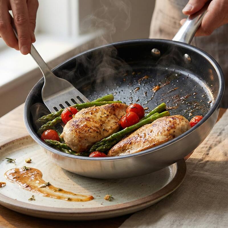 Alva Maestro 5-Ply Nonstick Stainless Steel Cookware Set - Non-Toxic Pans