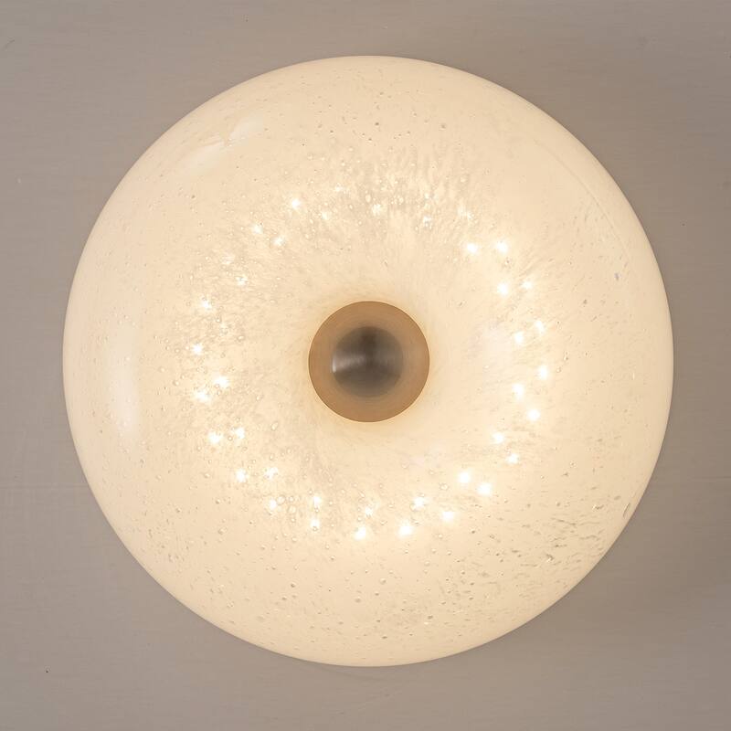 Mid Century White Glass Modern LED Flush Mount Ceiling Light