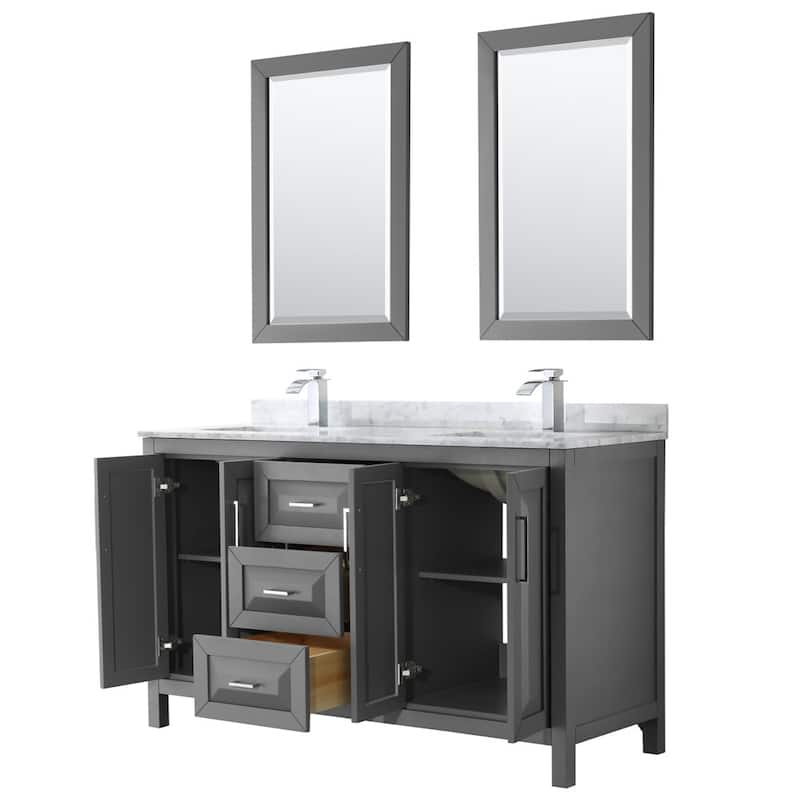 Wyndham Collection Daria 60" Free Standing Double Vanity Set with MDF