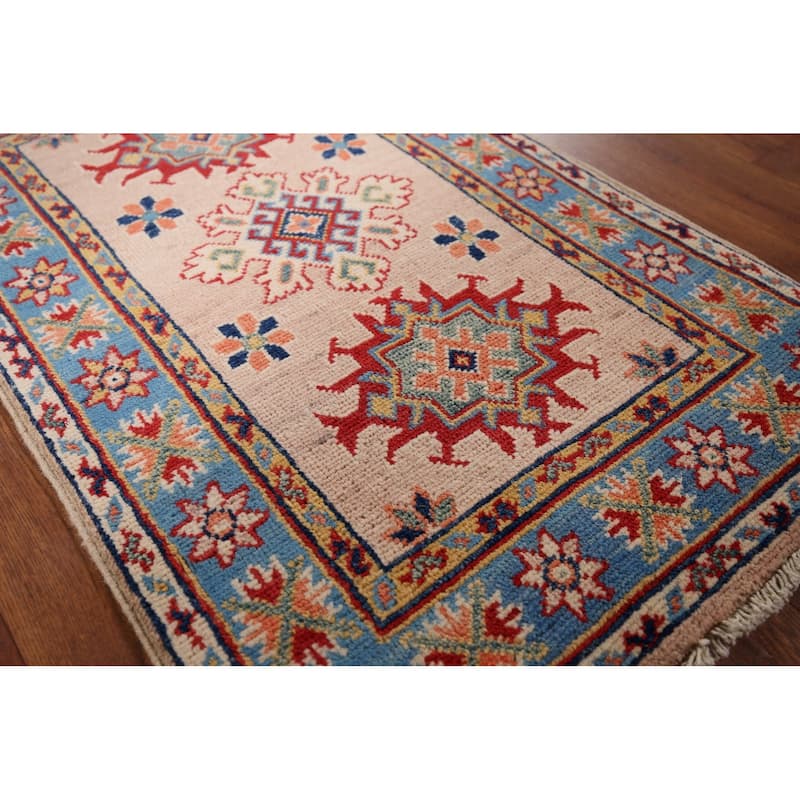Kazak Oriental Accent Rug Hand-Knotted Wool Carpet - 1'11" x 3'0"