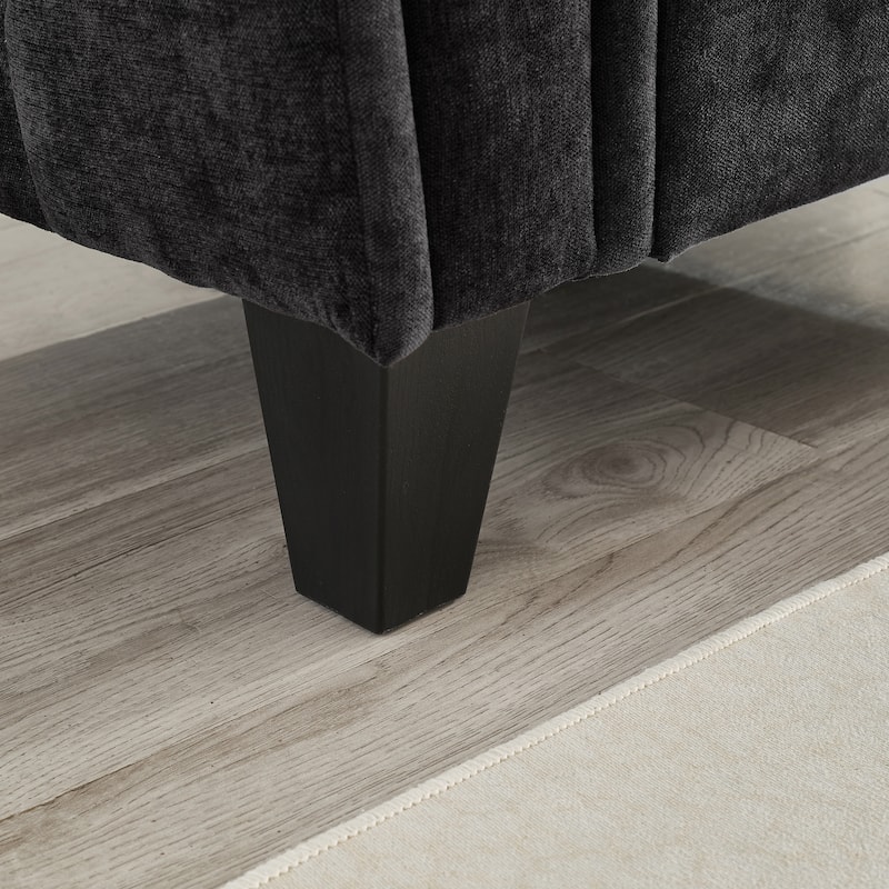 115" U-Shaped Sectional Couch, 6 Seat Upholstered Deep Seat Sofa with Movable Ottomans, USB Ports and Side Tables