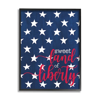 Stupell Industries Sweet Land Of Liberty Americana Framed Giclee Art, Design by Alli Rogosich