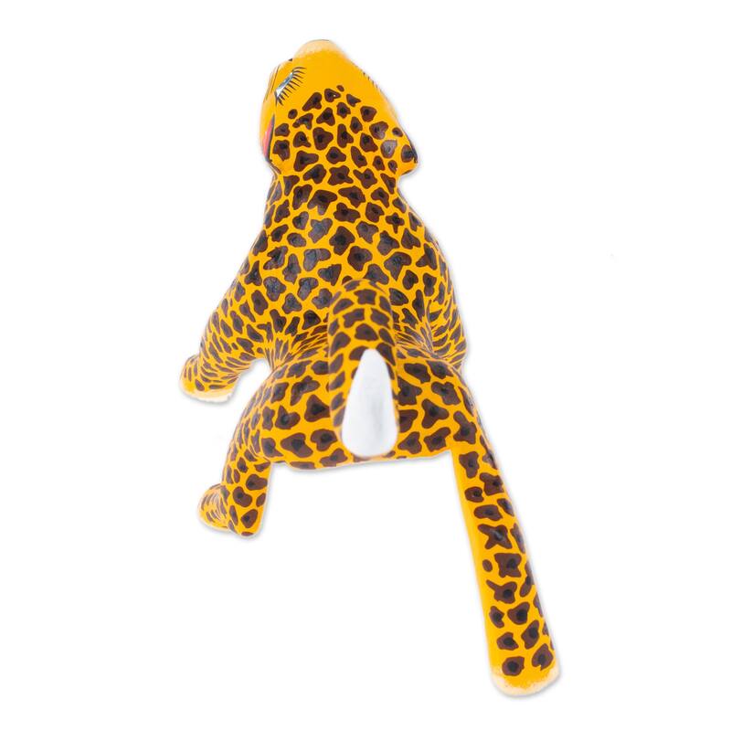 Novica Handmade Fierce Jaguar Wood Alebrije Sculpture