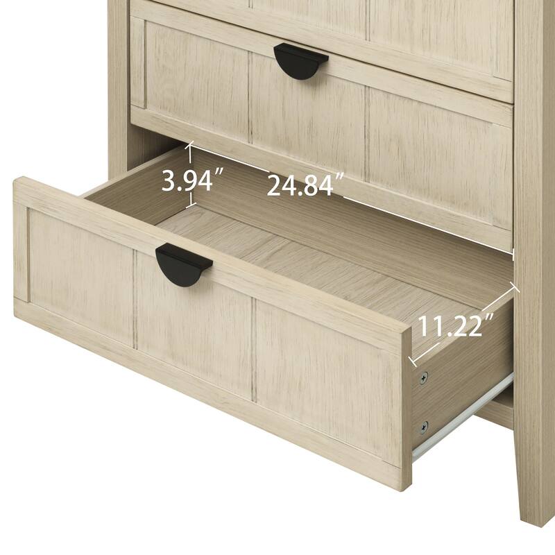 Roomfitters 3 Drawer Dresser Storage Cabinet, Modern Wooden Chest of Drawers with Metal Handles, Natural