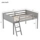preview thumbnail 11 of 9, Full Size Wood Low Loft Bed with Ladder