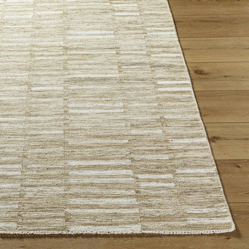 Madilyn Mid-Century Modern Stripe Fringed Area Rug