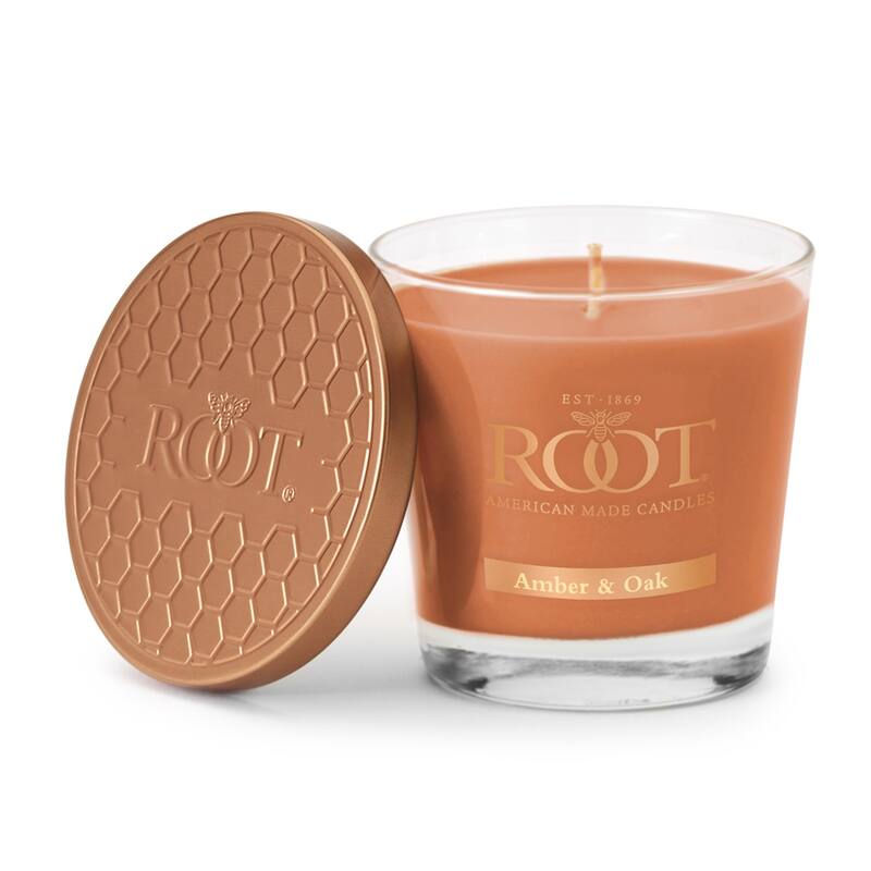 Root Candles Amber & Oak Scented 6.3 oz Small Veriglass Jar