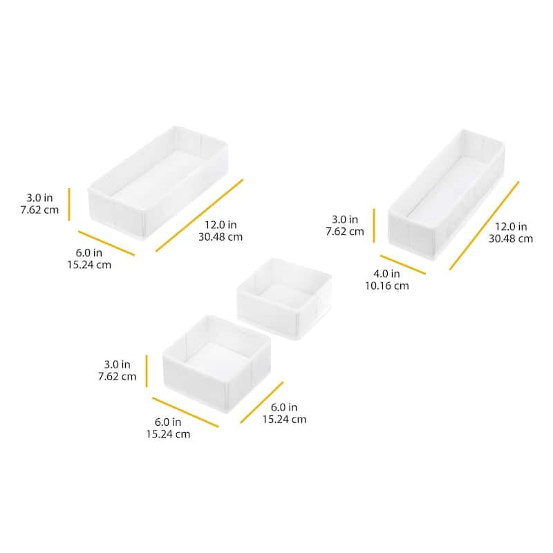 Whitmor Drawer Organizers - White - Set of 4