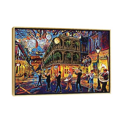 iCanvas "New Orleans - When the Saints Come Marching In" by Rockchromatic Framed Canvas Print