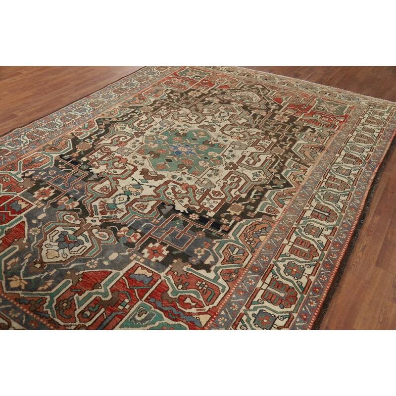 Bakhtiari Vintage Persian Area Rug Hand-Knotted Wool Carpet - 7'1" x 9'9"