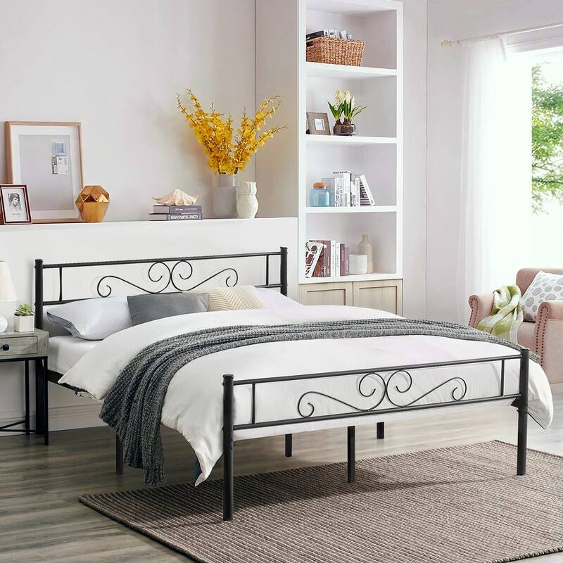 VECELO Premium Platform Bed Frame with Headboard,Easy Set-up Twin/Full/Queen Size Bed