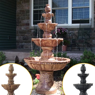 4-Tier Electric Pineapple Water Fountain Lightweight - Choose Color