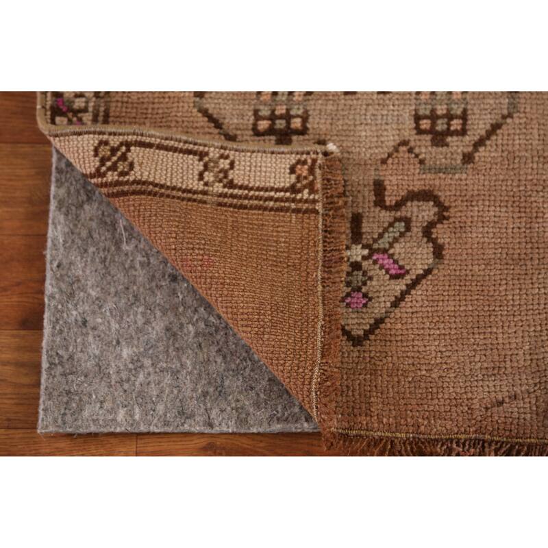 Hand Knotted Oriental 100% Wool Carpet Transitional Geometric Brown Anatolian Area Rug - 2' 7'' X 1' 10''