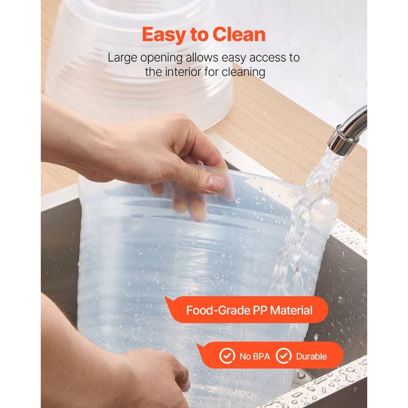 Semi Transparent Single Cylinder Beverage Dispenser with Ice Chamber - 10.4 x 10.4 x 16.5 in