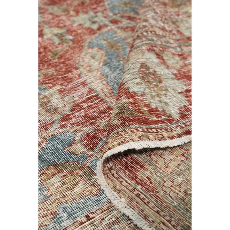 Hand Knotted Oriental 100% Wool Carpet Traditional Floral Oranges & Rust Sarouk Area Rug - 11' 7'' X 8' 9''