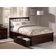 preview thumbnail 1 of 4, Mission Full Platform Bed with Matching Foot Board with 2 Urban Bed Drawers in Walnut
