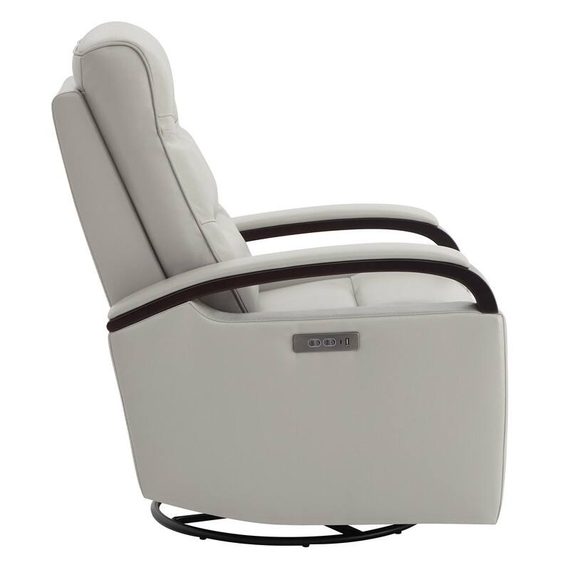 Spruce & Spring Regan Leather Power Recliner Swivel Glider Rocker with Power Headrest