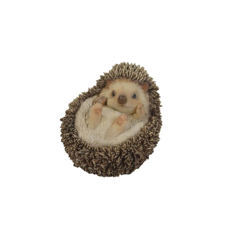 5" Hedgehog on Its Back Outdoor Garden Statue