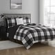 preview thumbnail 2 of 9, Sweet Home Collection 8 Piece Buffalo Plaid Bed In a Bag Comforter and Sheet Set Black/White - Full