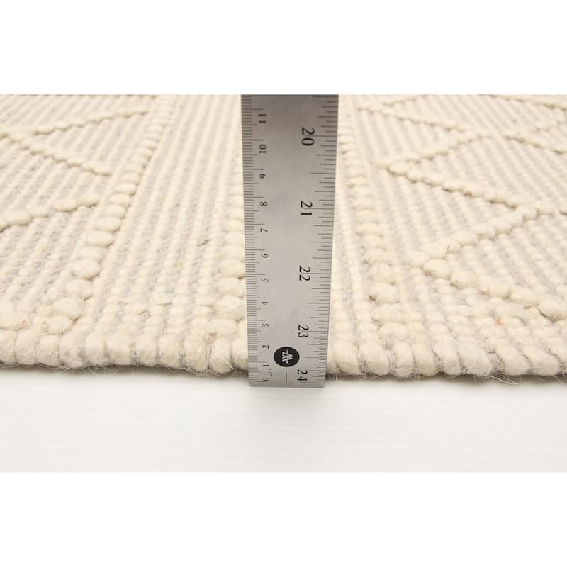 ECARPETGALLERY Braid weave Sienna Cream Wool Rug - 5'0 x 7'5