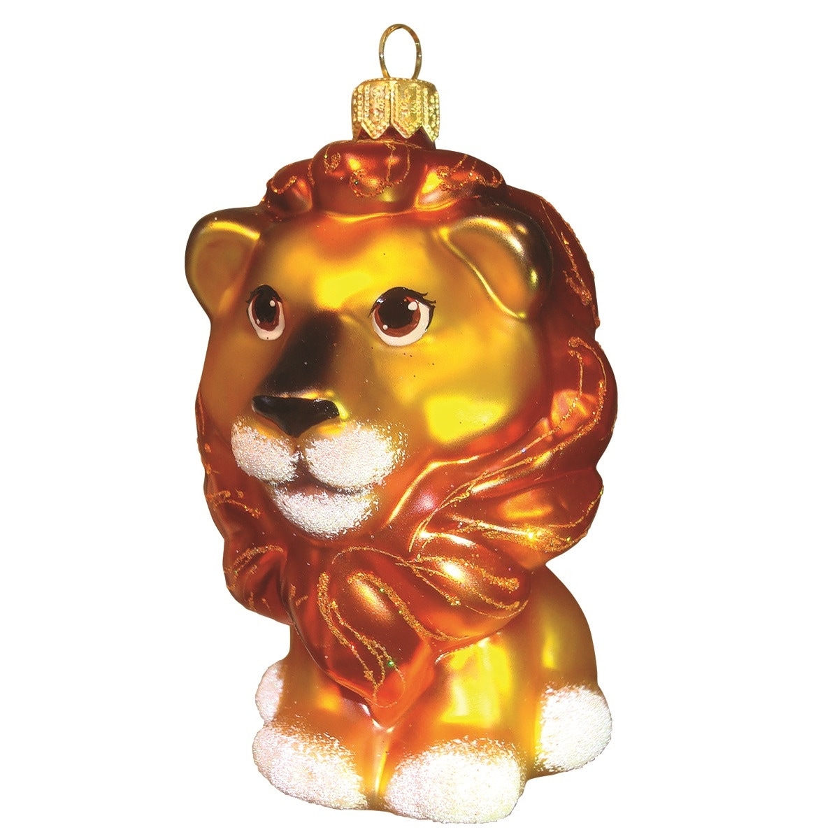 ARIEL - Lion Hand Painted Glass Christmas Ornament