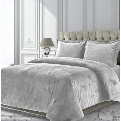 Venice Velvet Oversized Solid Duvet Cover Set