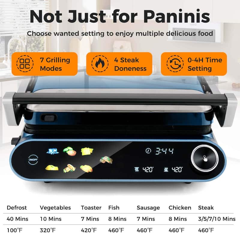 Costway 1200W Indoor Panini Electric Contact Grill with 2 Non-Stick - See Details
