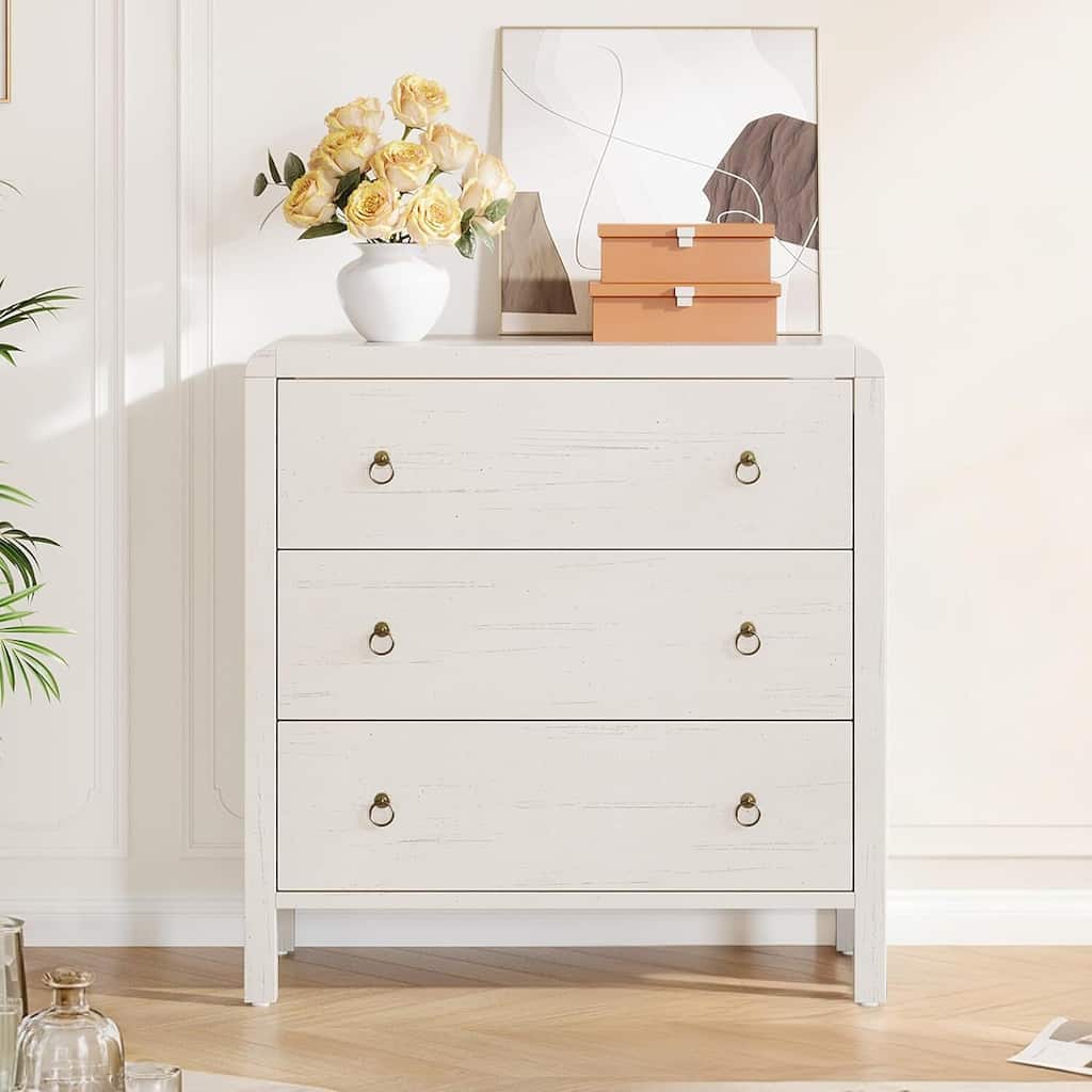 Modern 3 Drawer Dresser with Large Drawers for Bedroom, Living Room
