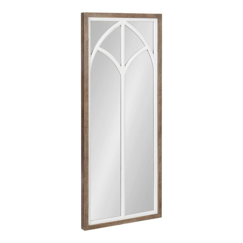 Kate and Laurel Gothard Windowpane Wall Mirror - 19x47 - 19x47 - Rustic Brown