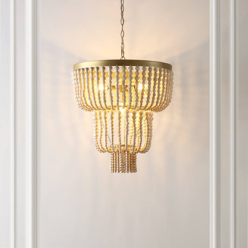 SAFAVIEH Lighting Corinna 4-light 21" Chandelier - 21" W x 21" D x 29-101" H - Brass Painted