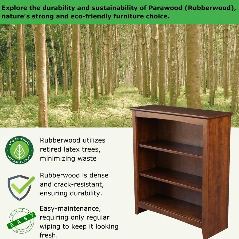 Shaker Solid Wood Bookcase, 36" High