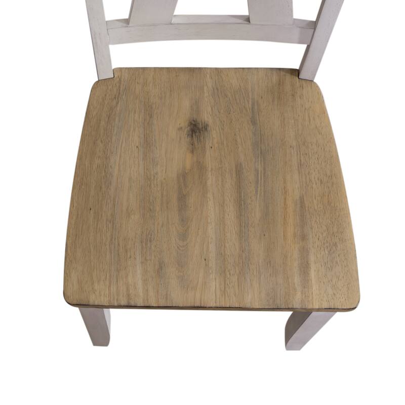 Lindsey Farm Weathered White & Sandstone 7 Piece Trestle Table Set