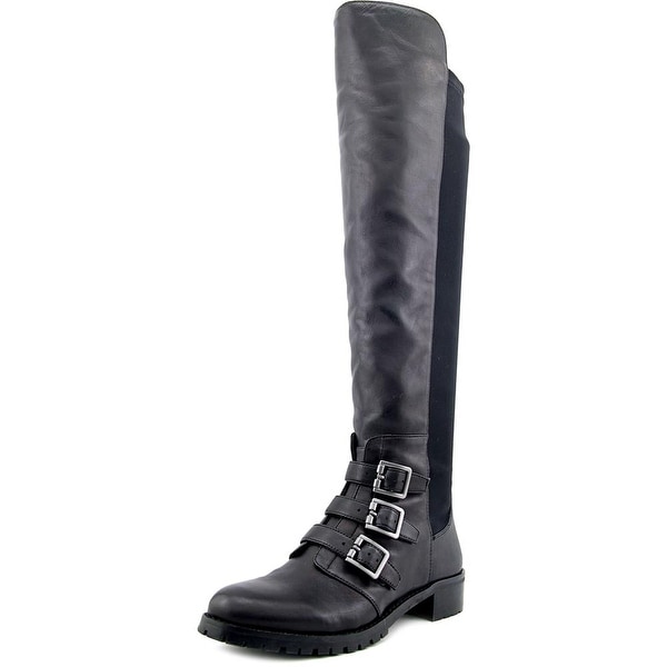 Vince Camuto Jayce Women Round Toe Leather Black Over the Knee Boot
