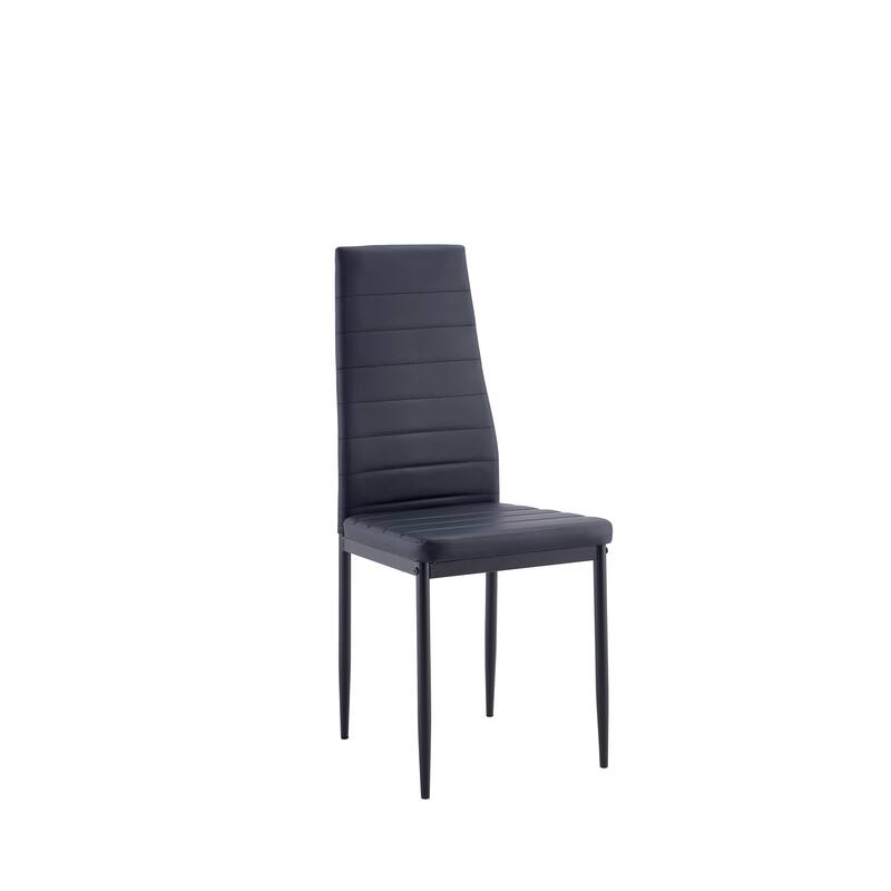 Modern 4 Piece PU Leather Kitchen Dining Chair with Cushions and High Backrest for Dining Room Kitchen Living Room Bedroom