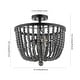 preview thumbnail 11 of 10, Dune Wood Bead 16" 3-Light Bohemian Farmhouse Iron LED Semi Flush Mount, Oil Rubbed Bronze/Grey by JONATHAN Y