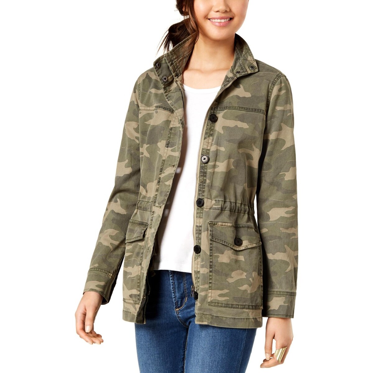 Shop Lucky Brand Womens Utility Jacket Camouflage Casual