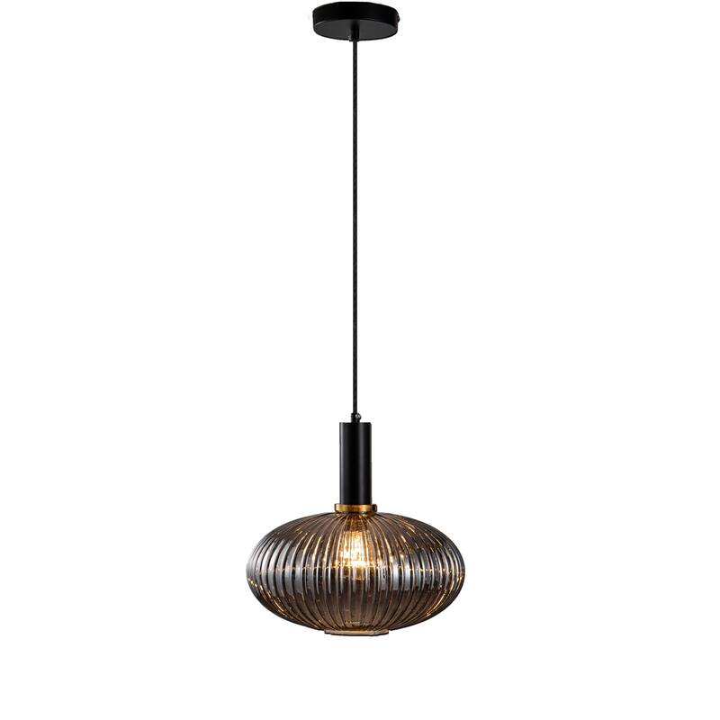 Pendant Light - Gold & Black Crystal Ceiling Fixture - Modern Hanging Lamp for Dining Room - 9.5