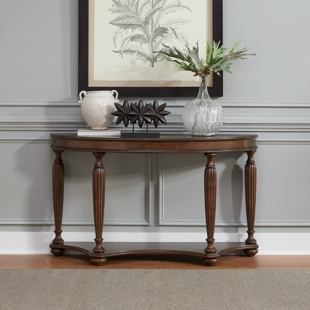 Liberty Furniture Allington Demilune Sofa Accent Table - Width 56" x Depth18" x Height 32"