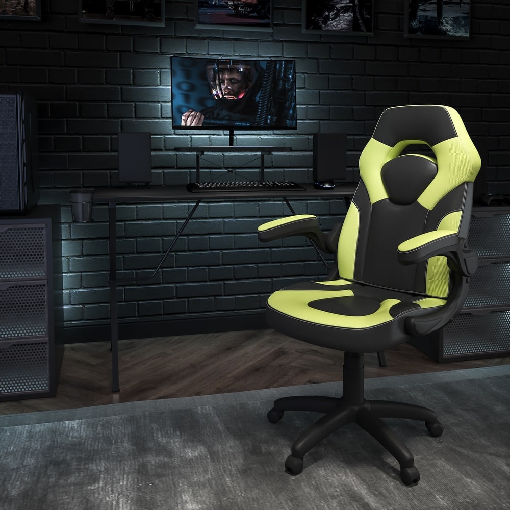 Gaming Desk & Chair Set with Cup Holder, Headphone Hook, and Monitor Stand