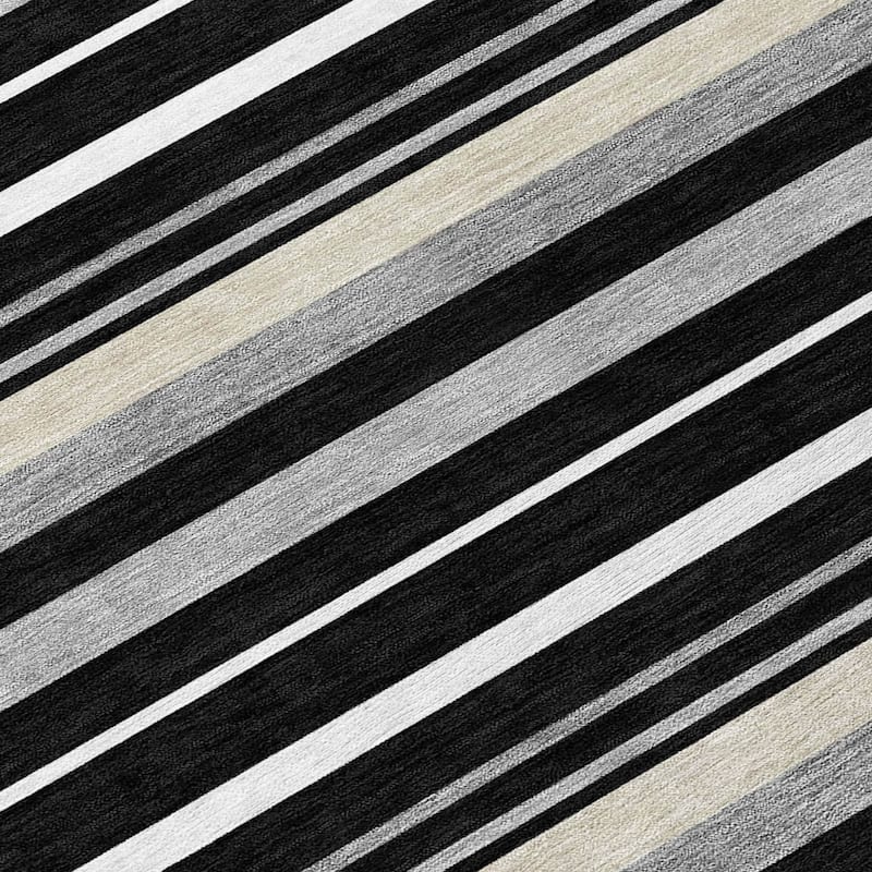 Machine Washable Indoor/ Outdoor Chantille Contemporary Stripes Rug