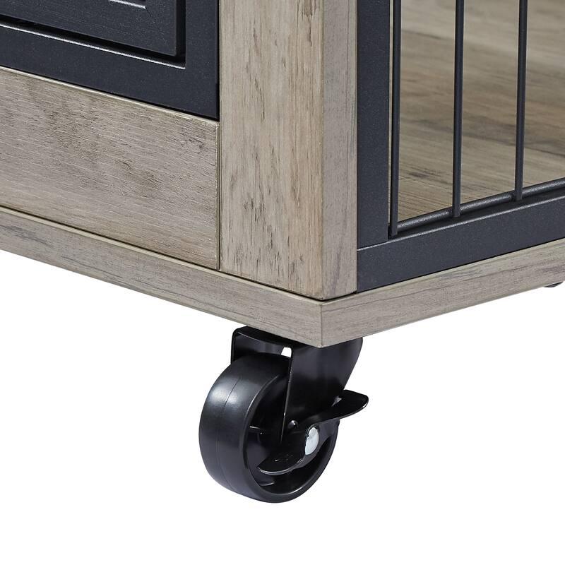 JHX Furniture Dog Cage Crate with Double Doors