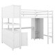 preview thumbnail 6 of 10, White Full Size Pine Wood Loft Bed with Cabinet, Bookshelf, Wardrobe, and Desk
