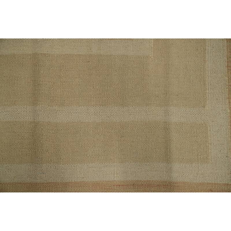 Hand Woven Southwestern Wool Beige Geometric Area Rug - 7' 2'' X 5' 0''