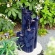 preview thumbnail 15 of 34, Glitzhome 26"H/ 31"H 4-Tier LED Vase-Shaped Ceramic Outdoor Floor Fountain with Birds/ Lotus
