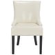 preview thumbnail 21 of 30, SAFAVIEH Lotus Nailhead Leather Dining Chair Set of 2, Transitional - 21.7" x 25.2" x 34.6"