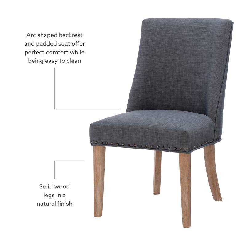 Linon Allard Modern Dining Chairs with Natural Legs (Set of 2)
