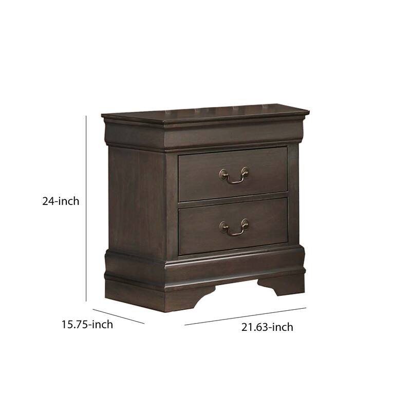 Wooden Solid Grey Night stand, Stained Gray